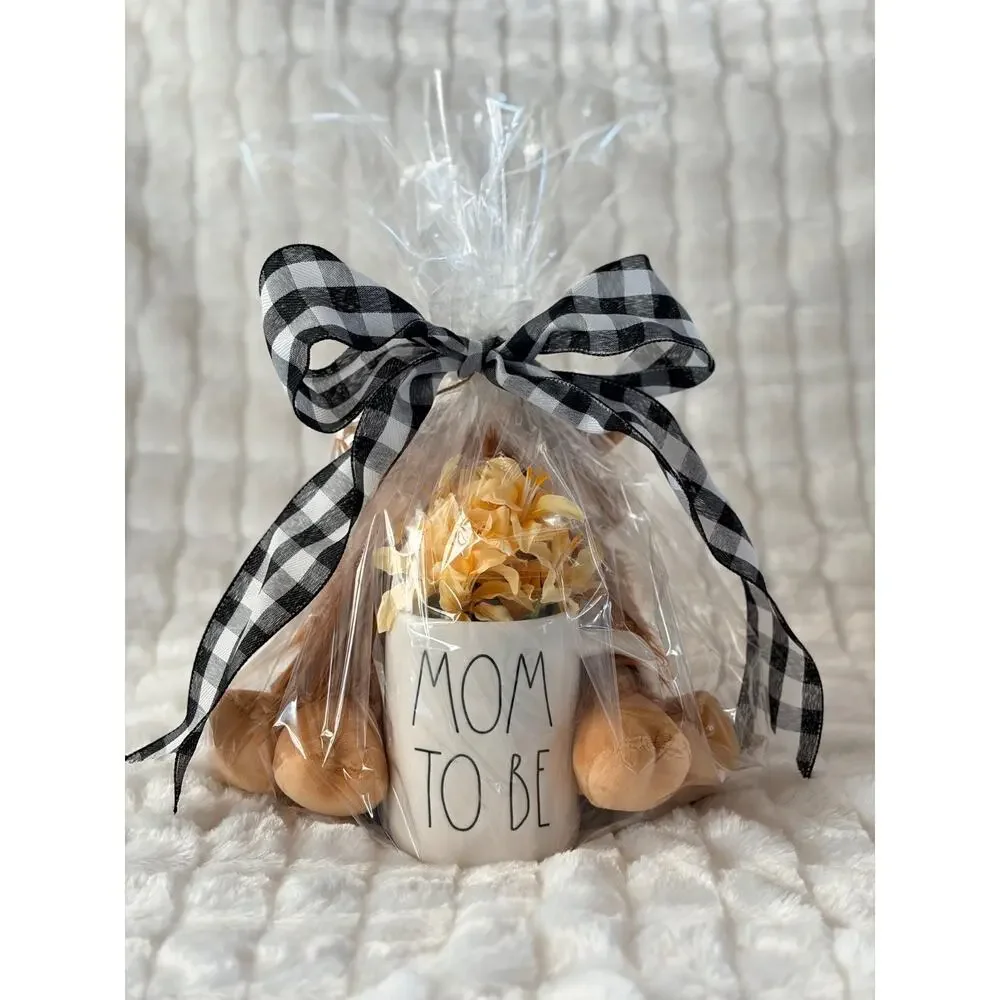 Rae Dunn Mom To Be Mug + SuzziPals Highland Cow Baby Shower Gift
